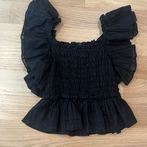 Banana republic smocked flutter sleeved top